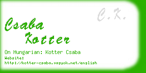 csaba kotter business card